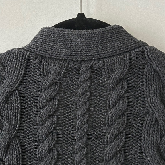 Quince 100% Organic Cotton Oversized Gray Cable Cardigan - Picture 12 of 16